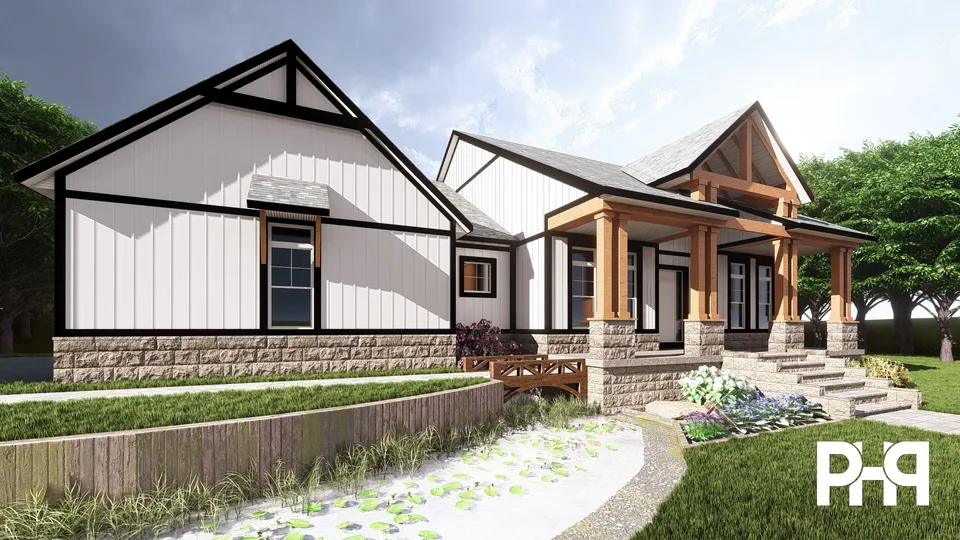 The Novarra house plan, exterior view 3